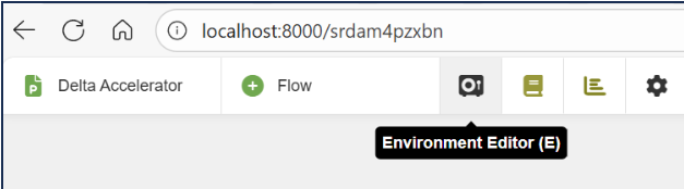 Figure: Xill4 application in the browser with the Environment Editor button highlighted